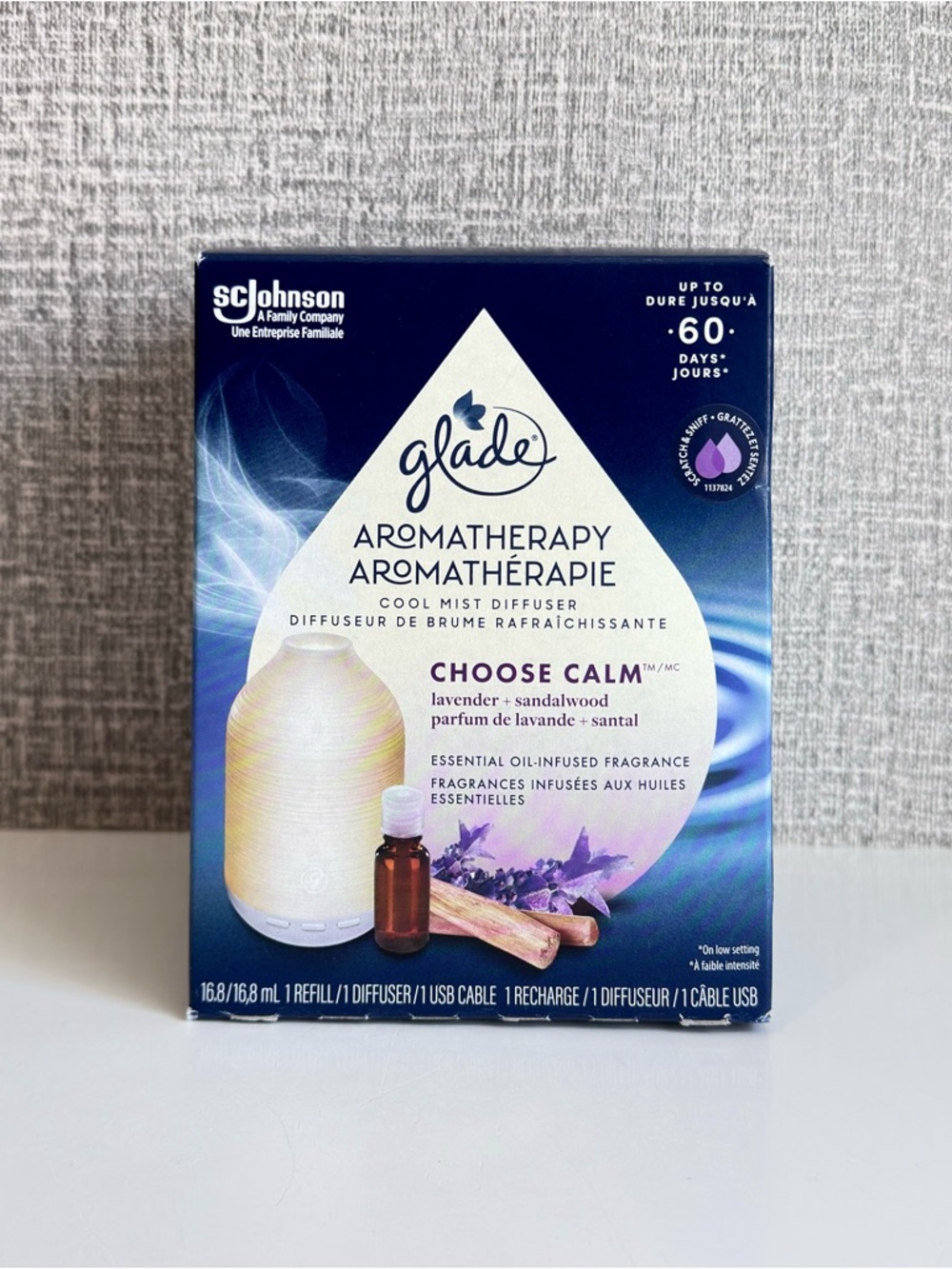 Glade Aromatherapy Cool Mist Diffuser "Choose Calm" Fragrance